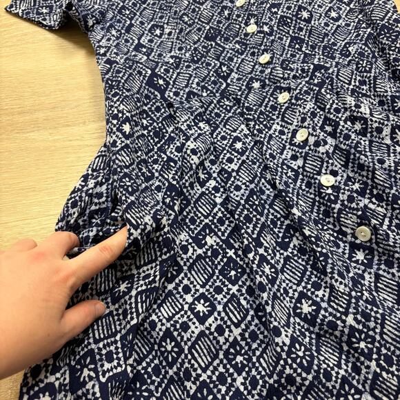 Monsoon Pattern Maxi Cotton Dress Women’s 10‎ Color Navy/White - Picture 5 of 8